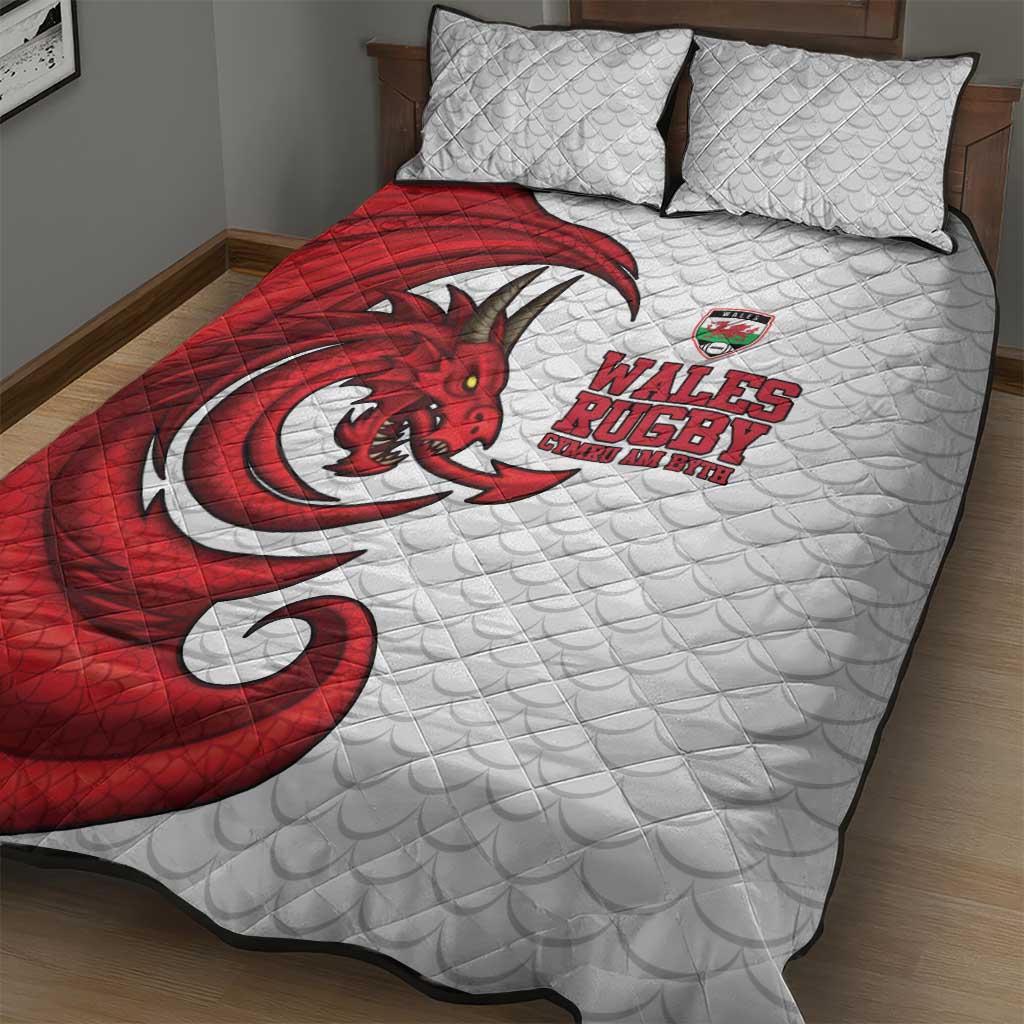 Wales Rugby Red Dragon Quilt Bed Set Cymru Am Byth - Wonder Print Shop