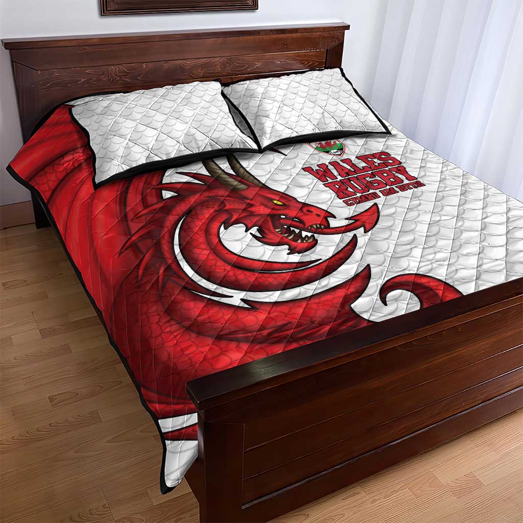 Wales Rugby Red Dragon Quilt Bed Set Cymru Am Byth - Wonder Print Shop