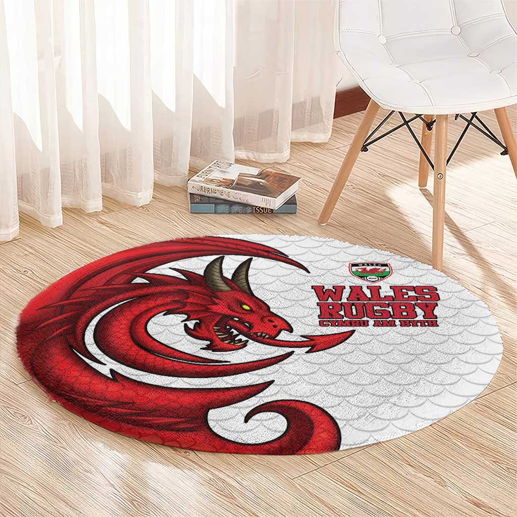 Wales Rugby Red Dragon Round Carpet Cymru Am Byth - Wonder Print Shop