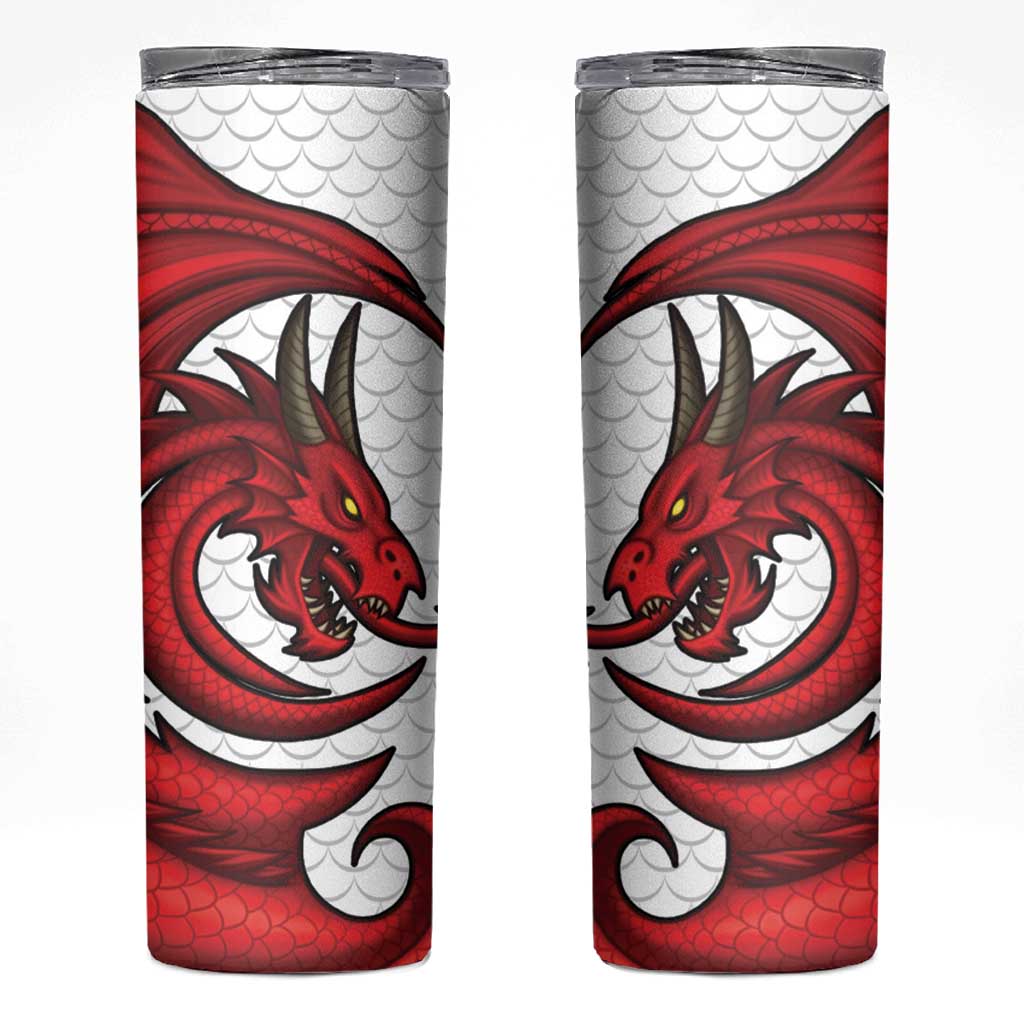 Wales Rugby Red Dragon Skinny Tumbler Cymru Am Byth - Wonder Print Shop