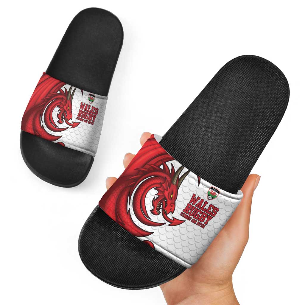 Wales Rugby Red Dragon Slide Sandals Cymru Am Byth - Wonder Print Shop