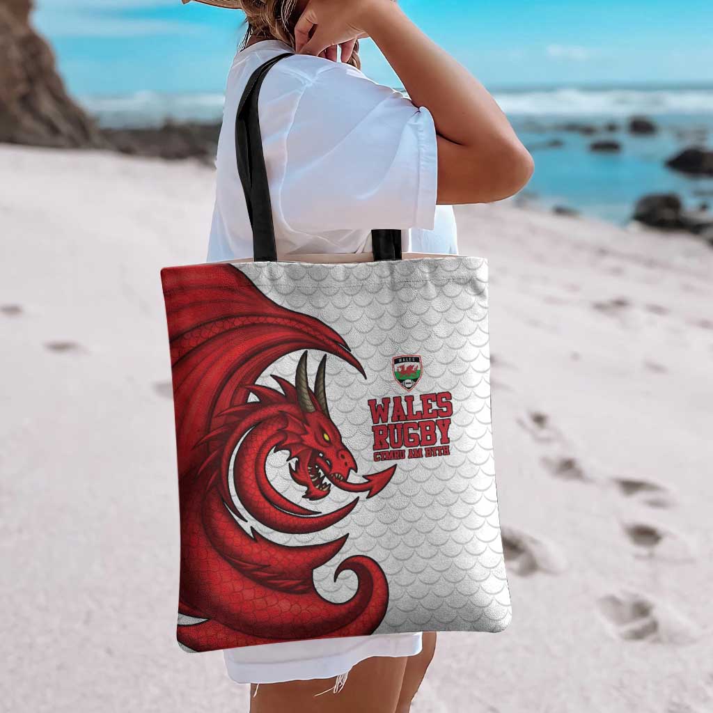 Wales Rugby Red Dragon Tote Bag Cymru Am Byth - Wonder Print Shop