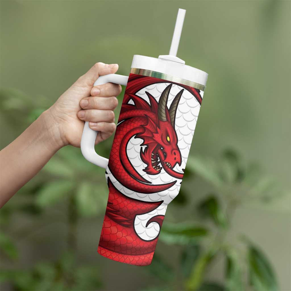 Wales Rugby Red Dragon Tumbler With Handle Cymru Am Byth - Wonder Print Shop
