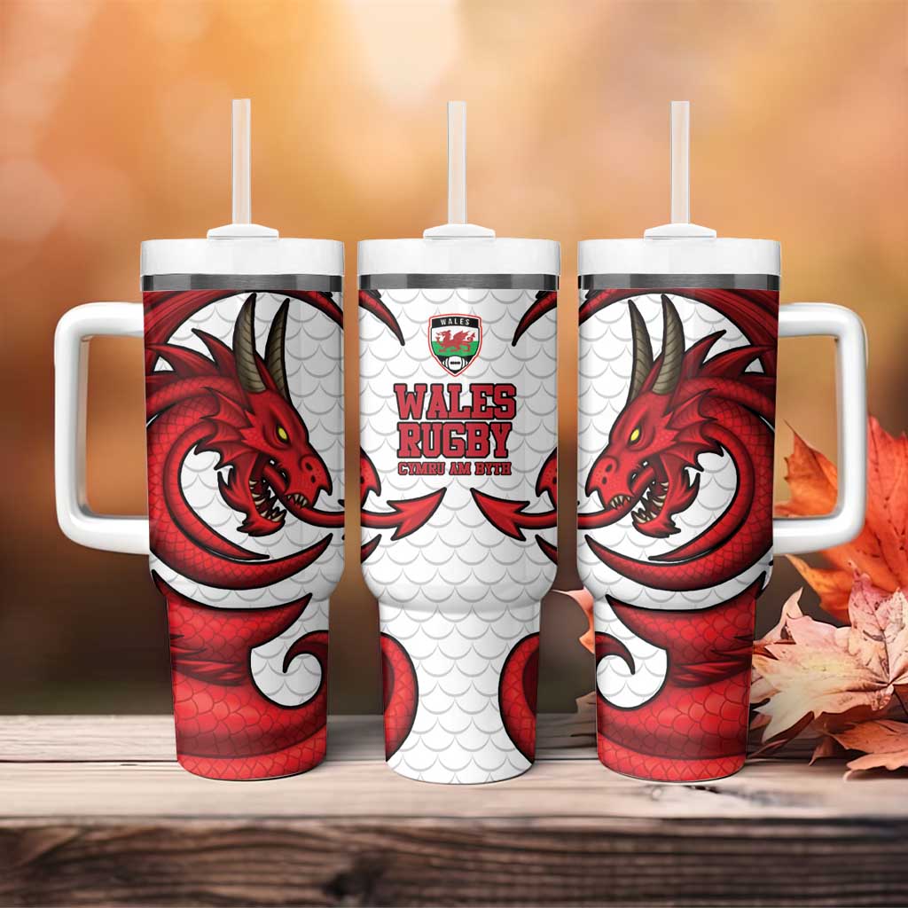 Wales Rugby Red Dragon Tumbler With Handle Cymru Am Byth - Wonder Print Shop