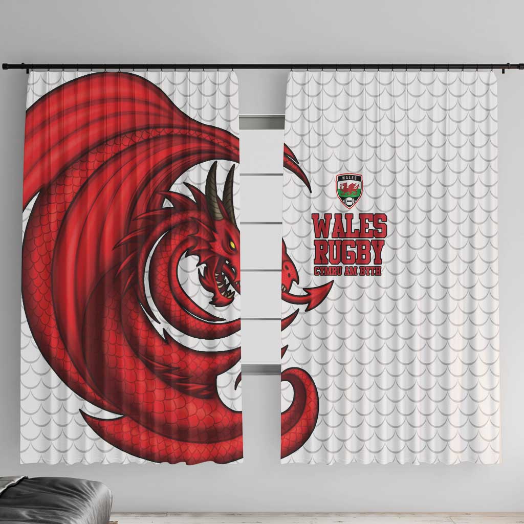 Wales Rugby Red Dragon Window Curtain Cymru Am Byth - Wonder Print Shop