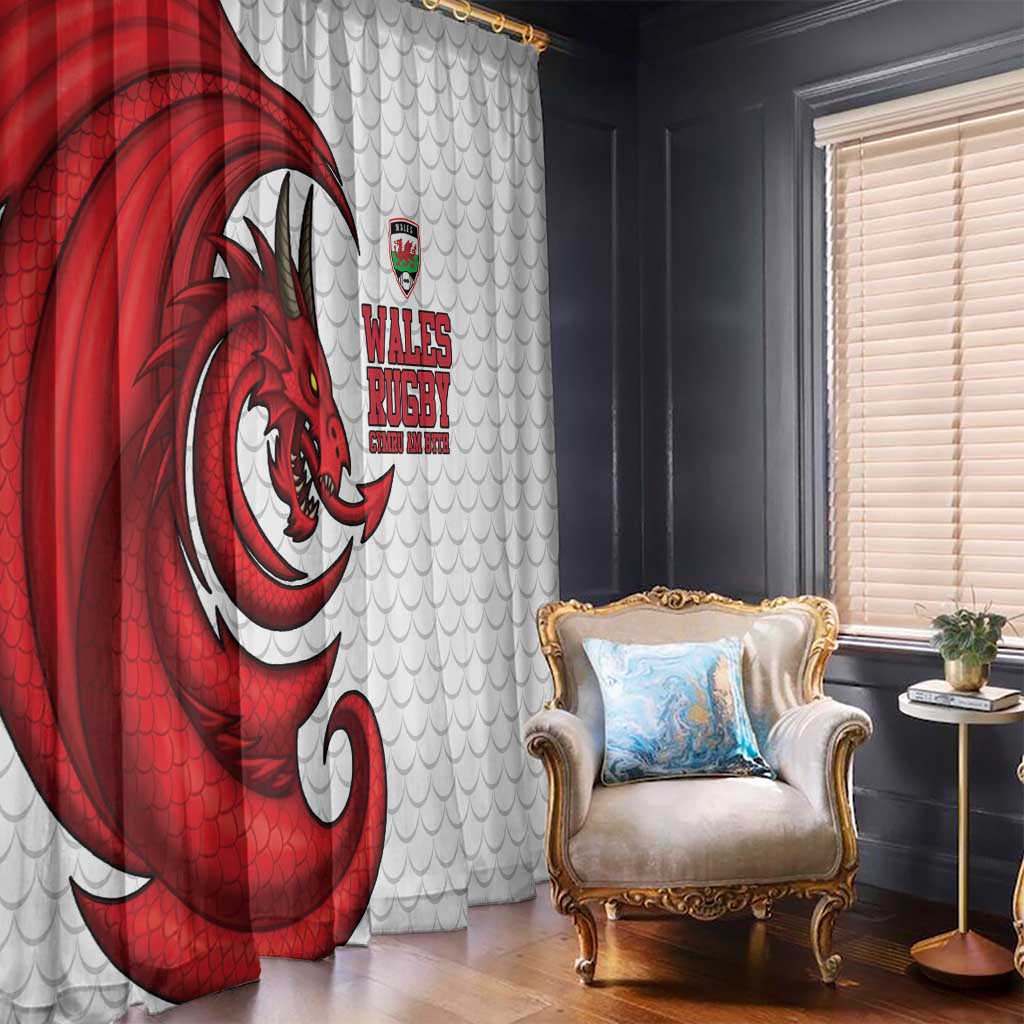 Wales Rugby Red Dragon Window Curtain Cymru Am Byth - Wonder Print Shop
