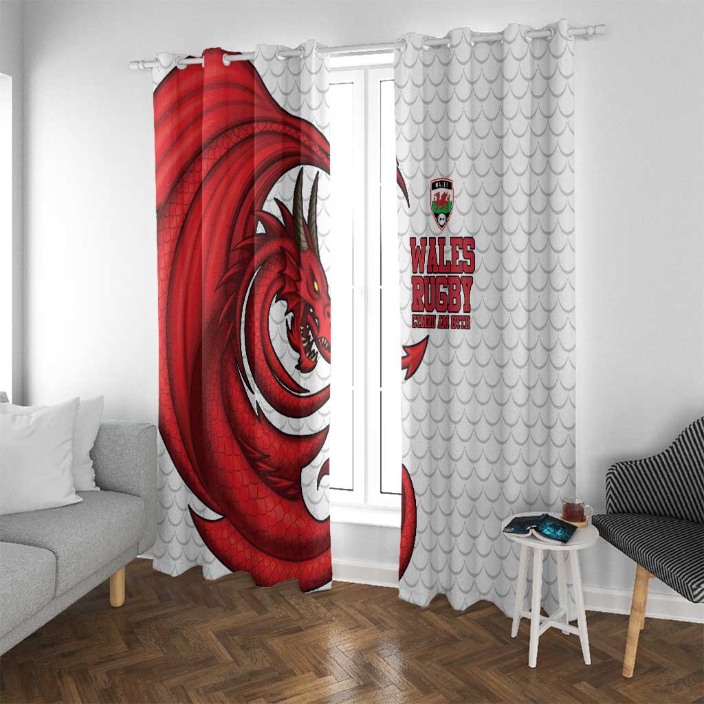 Wales Rugby Red Dragon Window Curtain Cymru Am Byth - Wonder Print Shop
