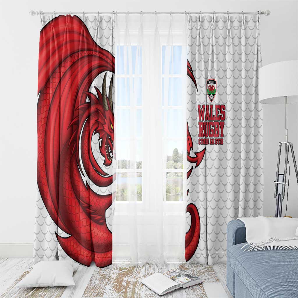 Wales Rugby Red Dragon Window Curtain Cymru Am Byth - Wonder Print Shop