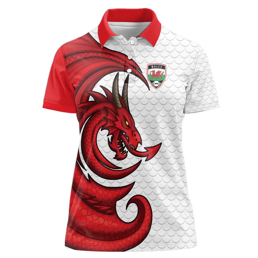 Wales Rugby Red Dragon Women Polo Shirt Cymru Am Byth - Wonder Print Shop