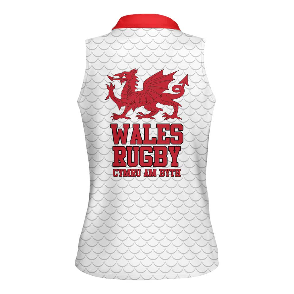 Wales Rugby Red Dragon Women Sleeveless Polo Shirt Cymru Am Byth - Wonder Print Shop