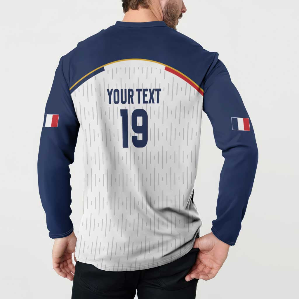 Custom World Football 2026 France Button Sweatshirt Allez Les Bleus - Wonder Print Shop