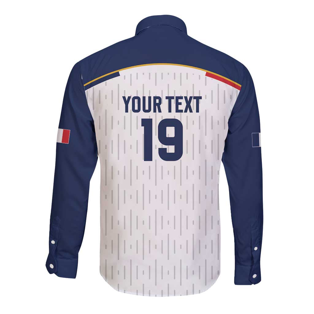Custom World Football 2026 France Long Sleeve Button Shirt Allez Les Bleus - Wonder Print Shop