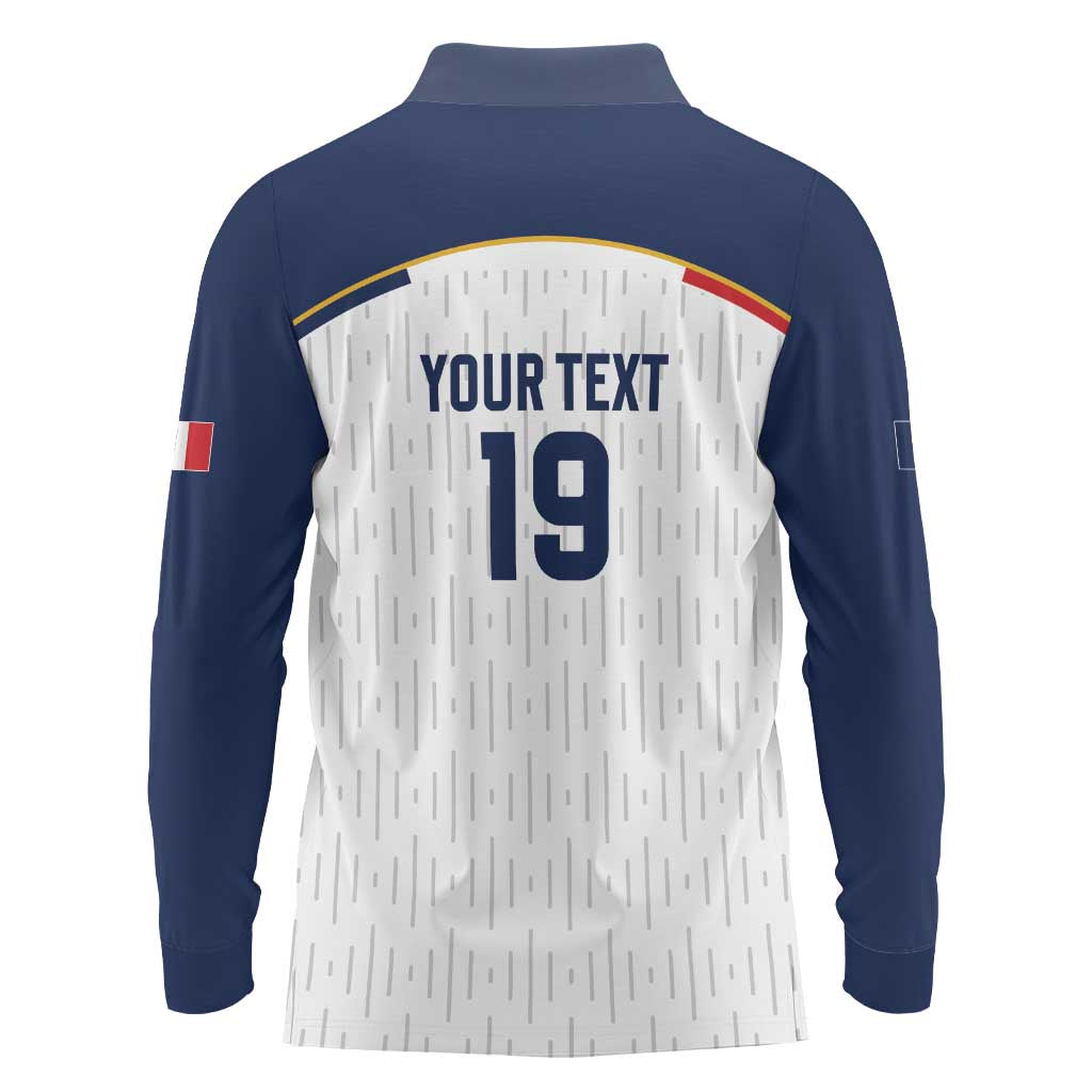 Custom World Football 2026 France Long Sleeve Polo Shirt Allez Les Bleus - Wonder Print Shop