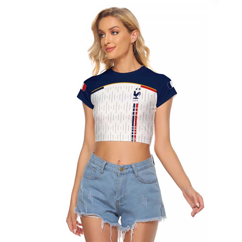 Custom World Football 2026 France Raglan Cropped T Shirt Allez Les Bleus - Wonder Print Shop