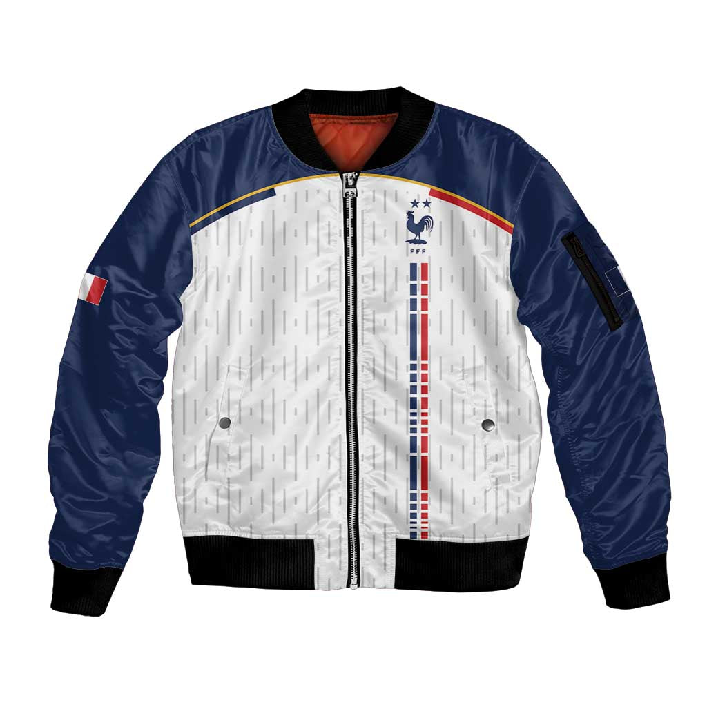 Custom World Football 2026 France Sleeve Zip Bomber Jacket Allez Les Bleus - Wonder Print Shop