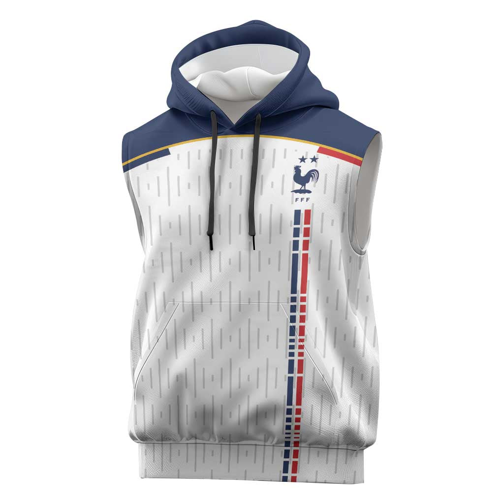 Custom World Football 2026 France Sleeveless Hoodie Allez Les Bleus - Wonder Print Shop