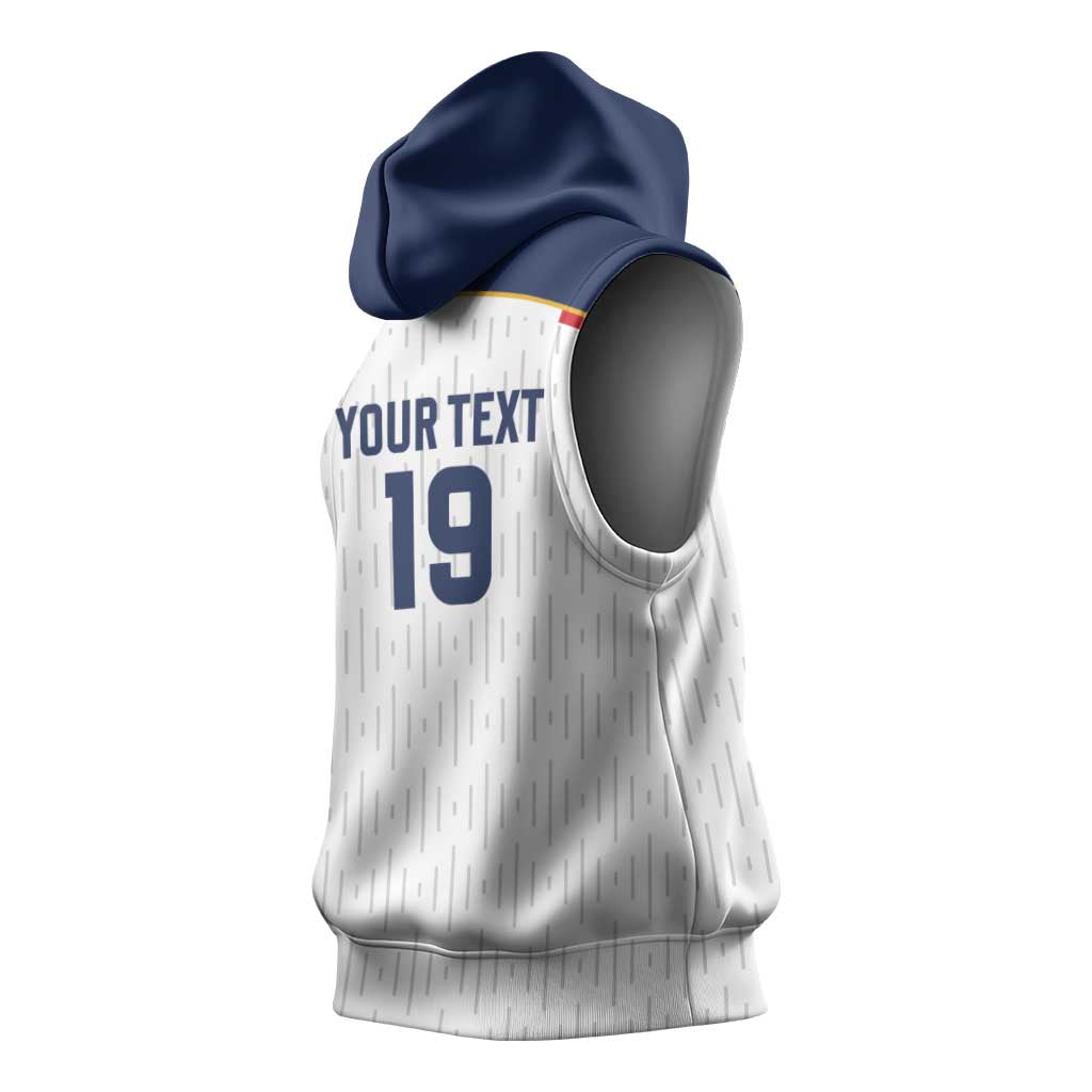 Custom World Football 2026 France Sleeveless Hoodie Allez Les Bleus - Wonder Print Shop