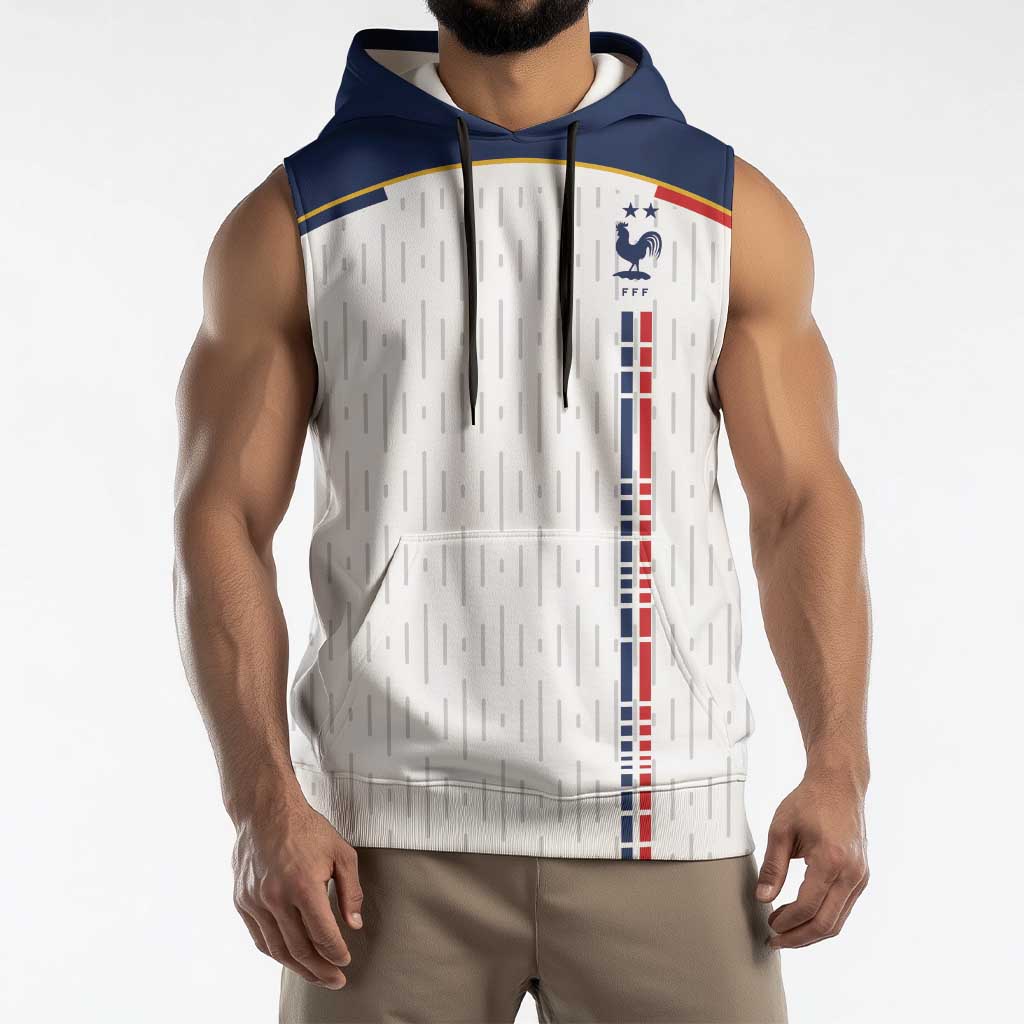 Custom World Football 2026 France Sleeveless Hoodie Allez Les Bleus - Wonder Print Shop