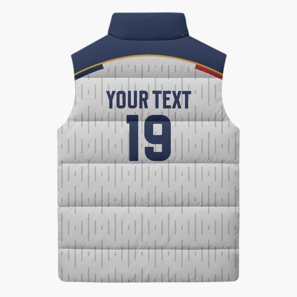 Custom World Football 2026 France Sleeveless Puffer Jacket Allez Les Bleus - Wonder Print Shop