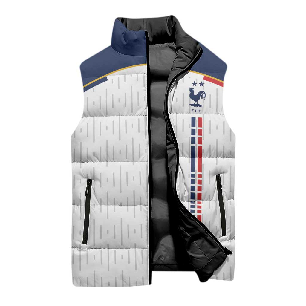 Custom World Football 2026 France Sleeveless Puffer Jacket Allez Les Bleus - Wonder Print Shop