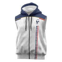 Custom World Football 2026 France Sleeveless Zip Hoodie Allez Les Bleus - Wonder Print Shop