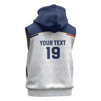 Custom World Football 2026 France Sleeveless Zip Hoodie Allez Les Bleus - Wonder Print Shop