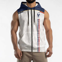 Custom World Football 2026 France Sleeveless Zip Hoodie Allez Les Bleus - Wonder Print Shop