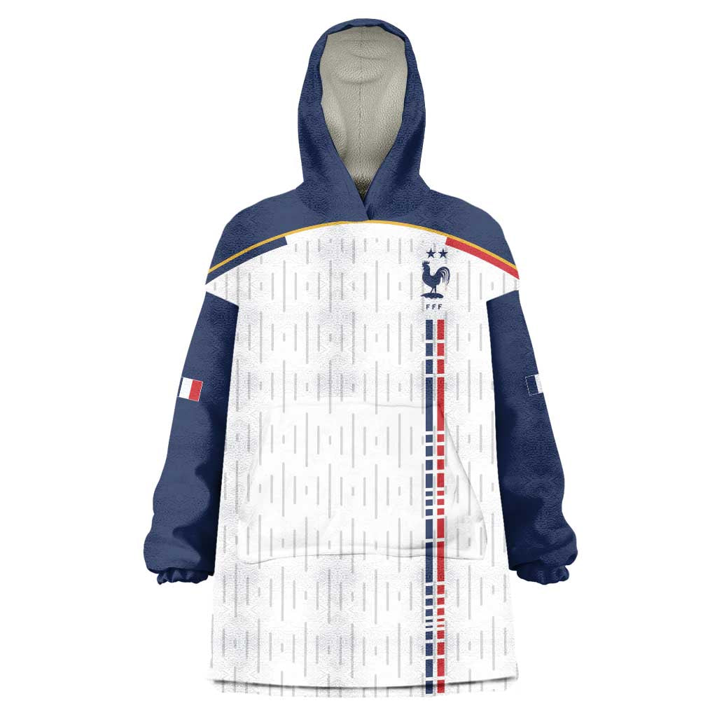 Custom World Football 2026 France Wearable Blanket Hoodie Allez Les Bleus - Wonder Print Shop