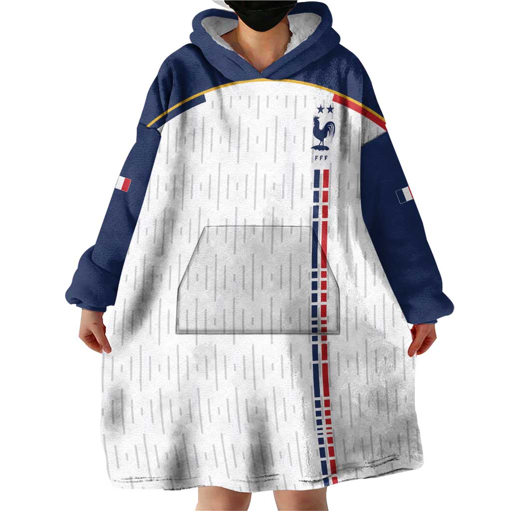 Custom World Football 2026 France Wearable Blanket Hoodie Allez Les Bleus - Wonder Print Shop
