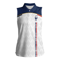 Custom World Football 2026 France Women Sleeveless Polo Shirt Allez Les Bleus - Wonder Print Shop