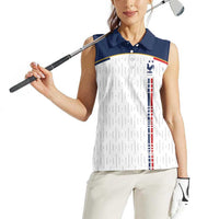 Custom World Football 2026 France Women Sleeveless Polo Shirt Allez Les Bleus - Wonder Print Shop