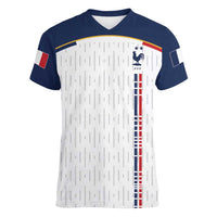 Custom World Football 2026 France Women V-Neck T-Shirt Allez Les Bleus - Wonder Print Shop