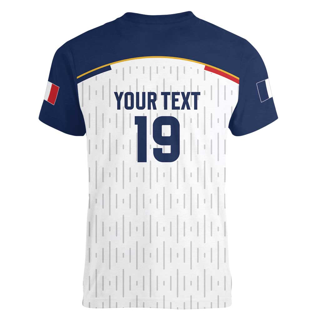 Custom World Football 2026 France Women V-Neck T-Shirt Allez Les Bleus - Wonder Print Shop