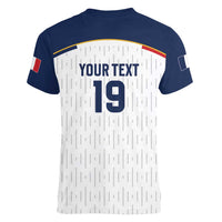 Custom World Football 2026 France Women V-Neck T-Shirt Allez Les Bleus - Wonder Print Shop