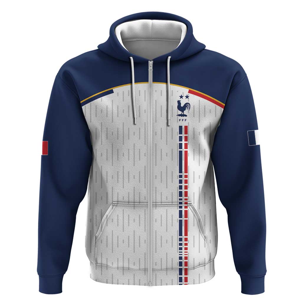 Custom World Football 2026 France Zip Hoodie Allez Les Bleus - Wonder Print Shop