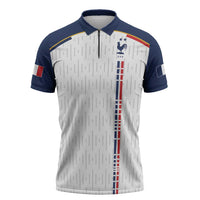 Custom World Football 2026 France Zipper Polo Shirt Allez Les Bleus - Wonder Print Shop