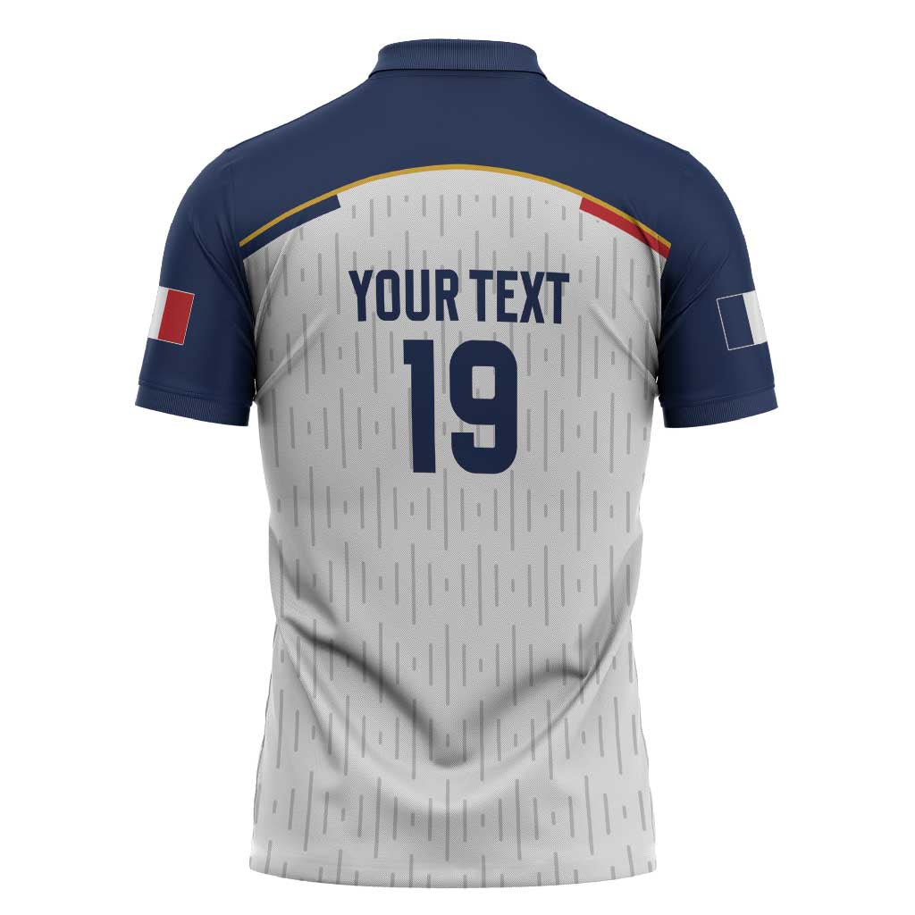 Custom World Football 2026 France Zipper Polo Shirt Allez Les Bleus - Wonder Print Shop