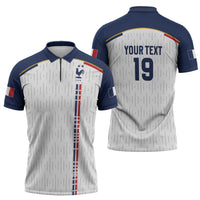 Custom World Football 2026 France Zipper Polo Shirt Allez Les Bleus - Wonder Print Shop