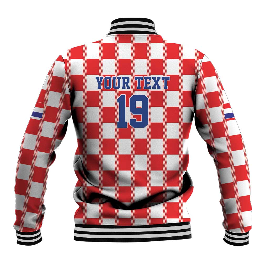 Custom World Football 2026 Croatia Baseball Jacket Vatreni Checkerboard Style - Wonder Print Shop