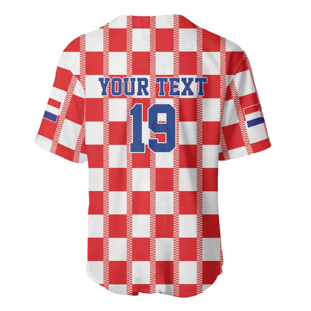 Custom World Football 2026 Croatia Baseball Jersey Vatreni Checkerboard Style - Wonder Print Shop
