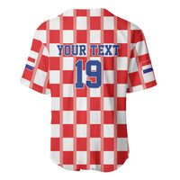 Custom World Football 2026 Croatia Baseball Jersey Vatreni Checkerboard Style - Wonder Print Shop