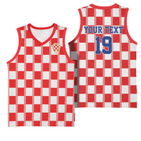 Custom World Football 2026 Croatia Basketball Jersey Vatreni Checkerboard Style - Wonder Print Shop
