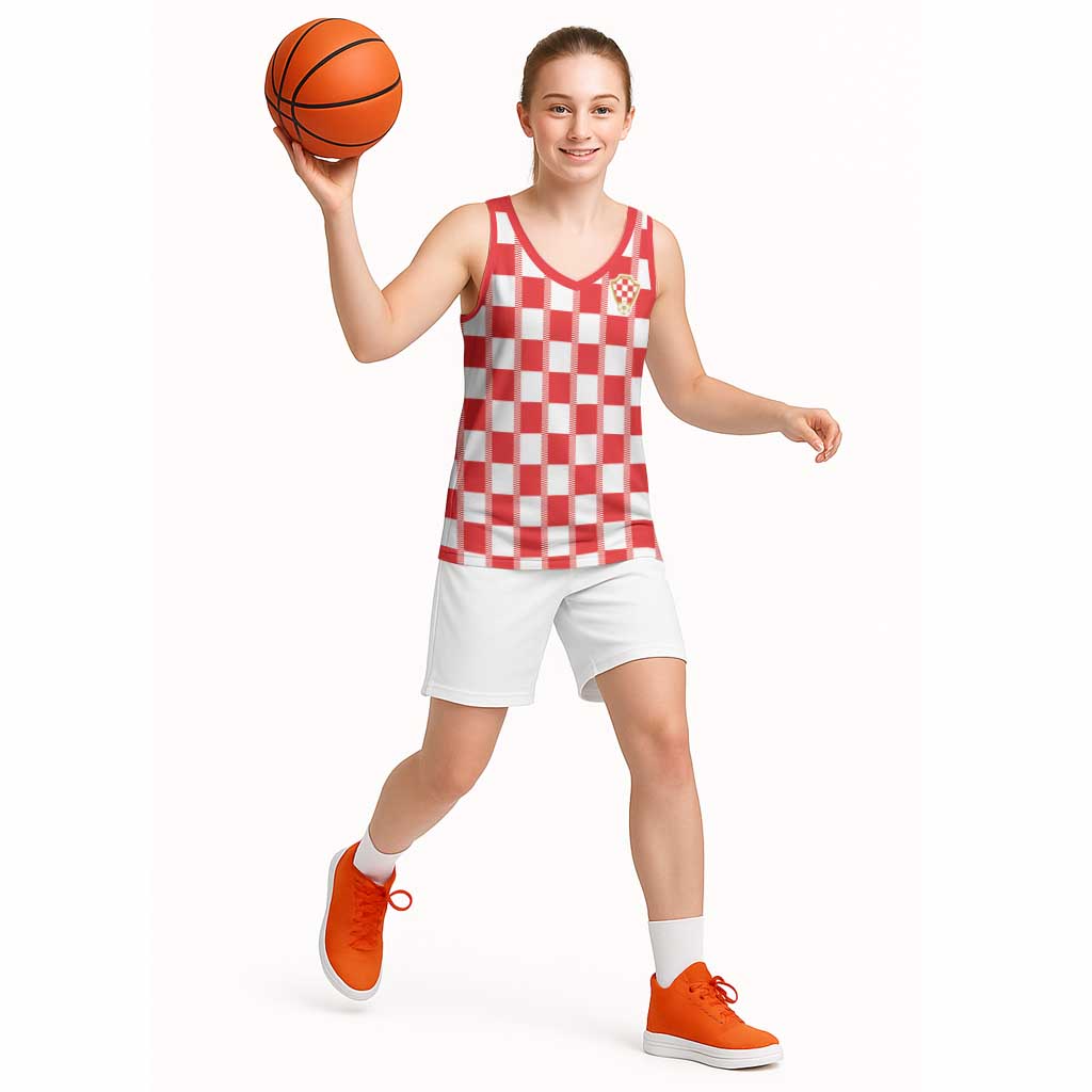 Custom World Football 2026 Croatia Basketball Jersey Vatreni Checkerboard Style - Wonder Print Shop