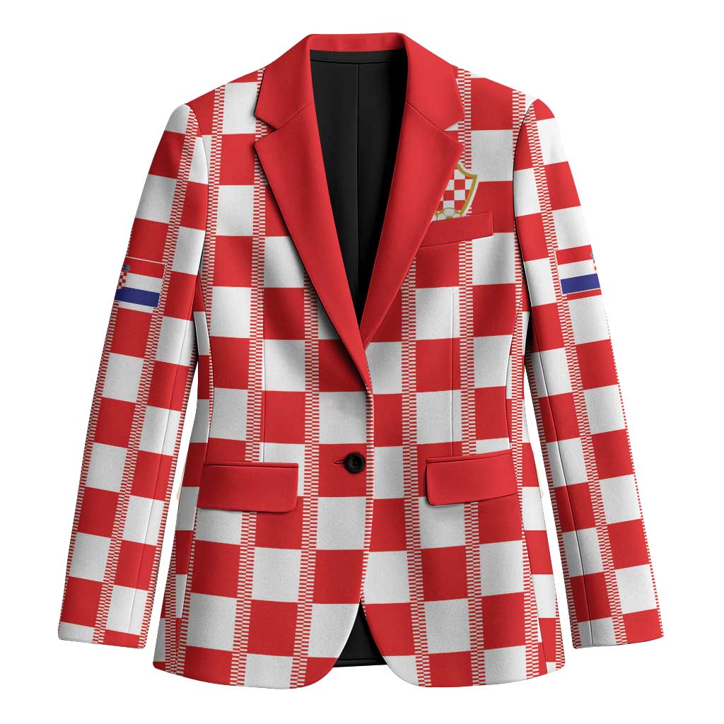 Custom World Football 2026 Croatia Blazer Vatreni Checkerboard Style - Wonder Print Shop