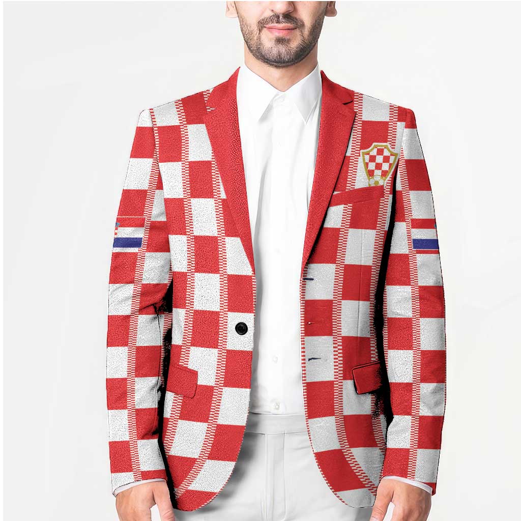 Custom World Football 2026 Croatia Blazer Vatreni Checkerboard Style - Wonder Print Shop