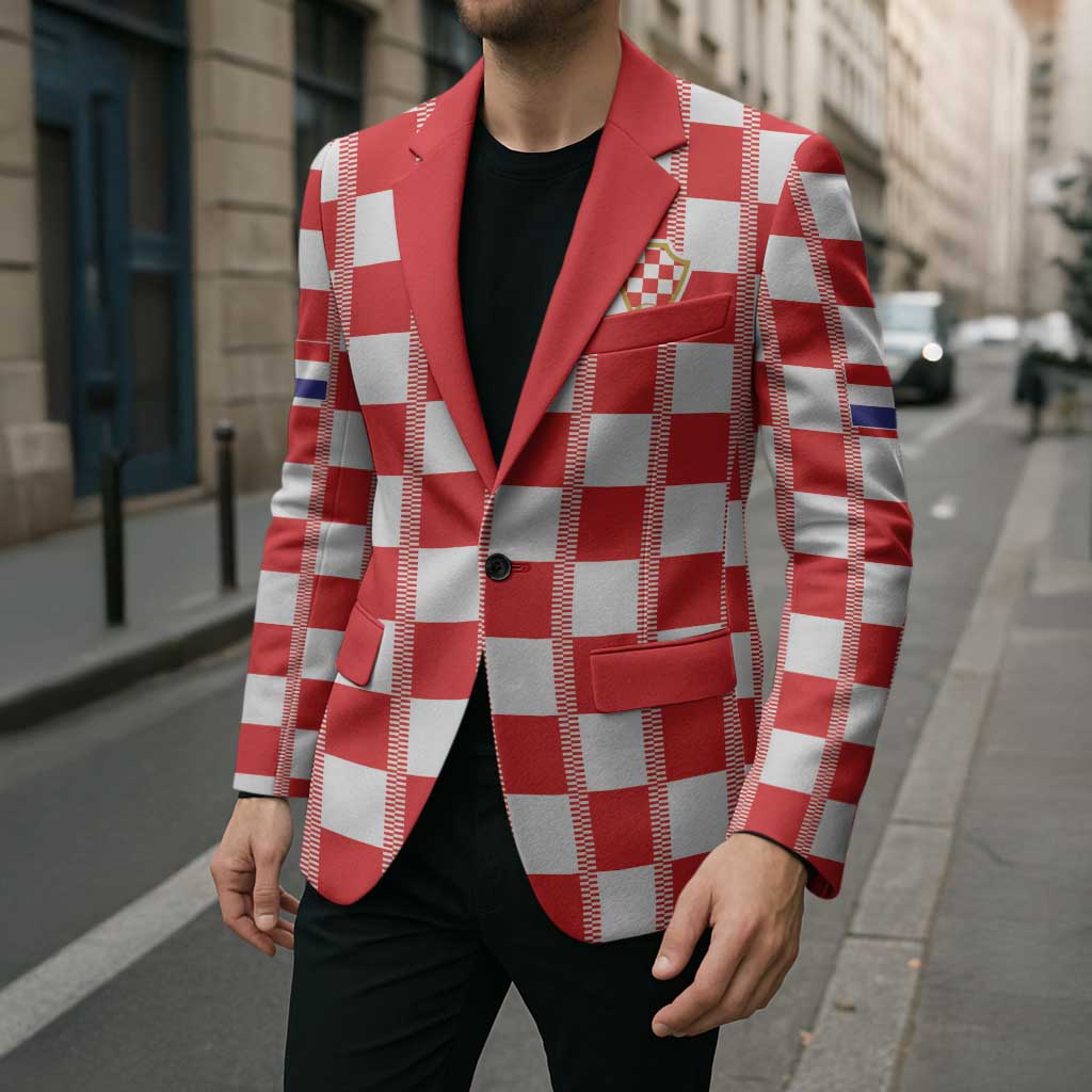 Custom World Football 2026 Croatia Blazer Vatreni Checkerboard Style - Wonder Print Shop
