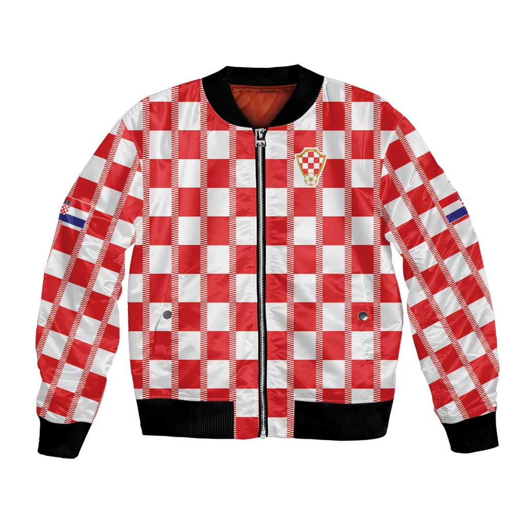 Custom World Football 2026 Croatia Bomber Jacket Vatreni Checkerboard Style - Wonder Print Shop