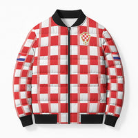 Custom World Football 2026 Croatia Bomber Puffer Jacket Vatreni Checkerboard Style - Wonder Print Shop