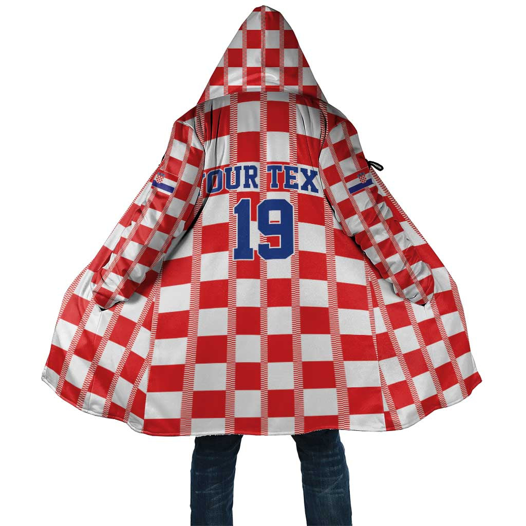 Custom World Football 2026 Croatia Cloak Vatreni Checkerboard Style - Wonder Print Shop