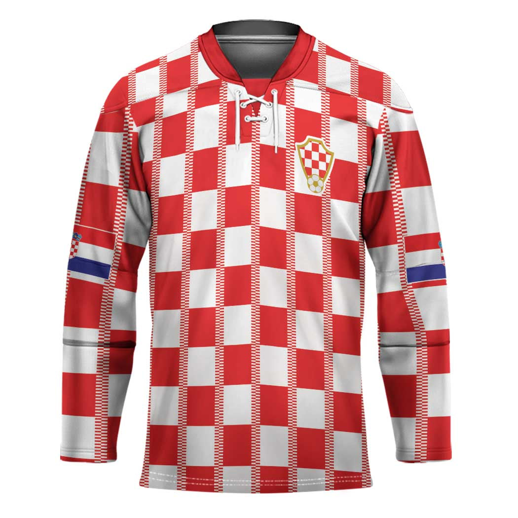 Custom World Football 2026 Croatia Hockey Jersey Vatreni Checkerboard Style - Wonder Print Shop